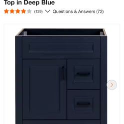 Home Decorators Collection Ridge 30 in. W x 22 in. D x 34 in. H Bath Vanity Cabinet without Top in Deep Blue