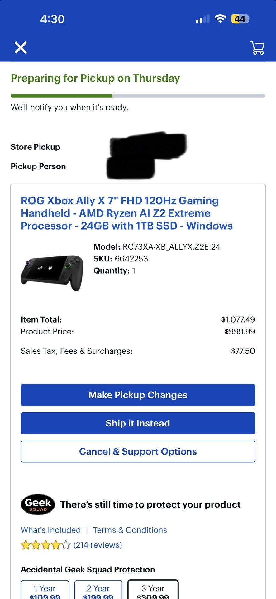 ROG Xbox Ally X 1TB 24GB Model 7” FHD 120Hz AMD Ryzen AI Z2 Extreme 
