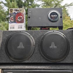 JL Audio 12s JL Ported Box 1800 Watt Amp And Wiring Kit 