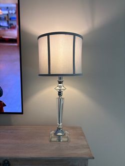 Clear lamp with gray shade