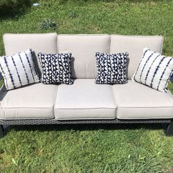 Outdoor Bench With Cushions- Garage Stored