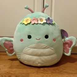 Squishmallows Reina Seafoam Green Butterfly with Flower Crown Large Plush toy 