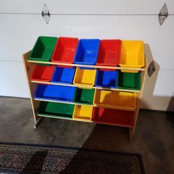 Kid Toddler Storage Tub Shelf