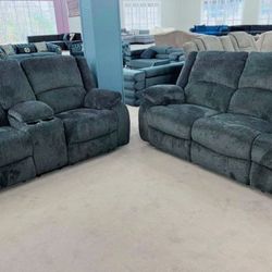 Draycoll Slate Reclining Living Room Set Sofa And Loveseat 