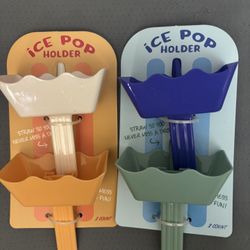 New pair of ice pop holders with straw so you never miss a drop 