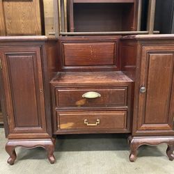 DIY SPECIAL! Antique Redwood Vanity Desk w/ Mirror