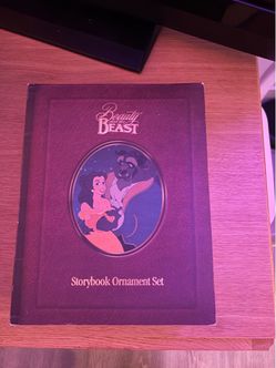 Original Disneyland Resort - Beauty and the Beast Storybook Christmas Ornament Set - 90s Vintage Collector