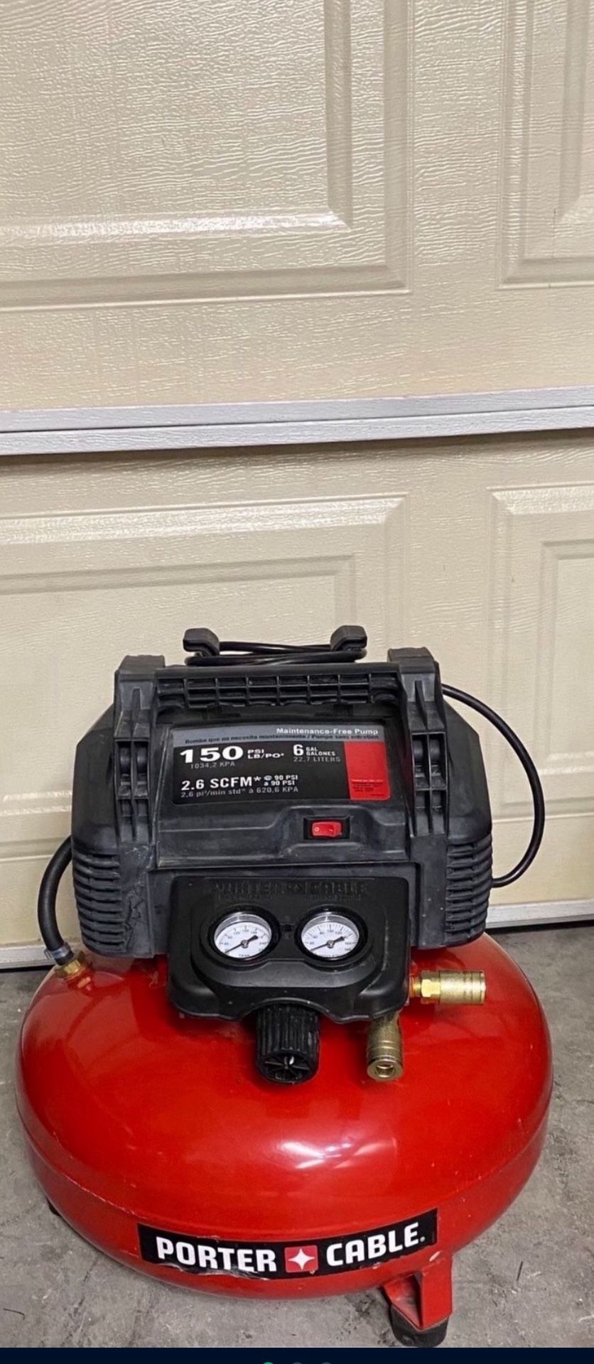 Porter Cable 6 Gal. 150 PSI Portable Electric Pancake Air Compressor