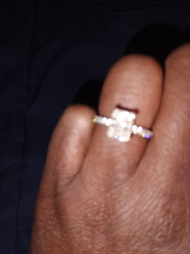 Moissonite Radiant Emerald Cut 2ct Engagement Ring