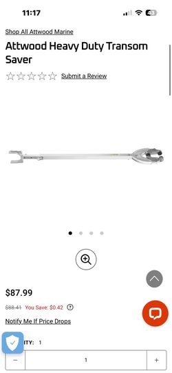Attwood Heavy Duty Adjustable Transom Saver