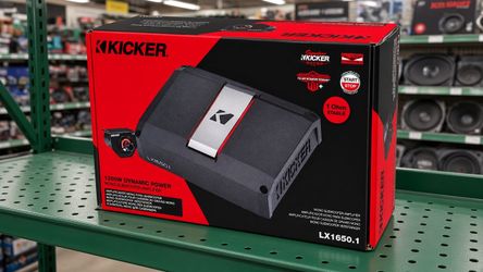 Kicker 2200 Watt Mono Subwoofer Amplifier Dynamic Power Amp Control Bass Knob LX1650.1 51LX1650.1