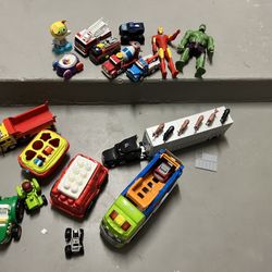 Kids Toy Lot – Cars, Trucks, Action Figures & Animals