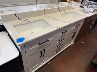 Doveton 60 in. Double Sink Freestanding White Bath Vanity with White Quartz Top