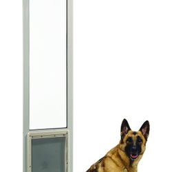 Ideal Pet Products Aluminum Pet Patio Door, Adjustable Height 77-5/8" to 80-3/8", 15" x 20" Flap Size, White