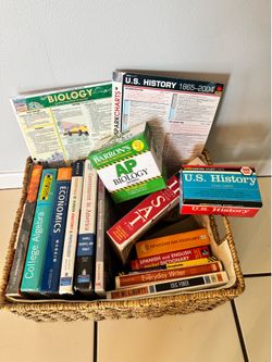 Assortment of High School Subject Textbooks