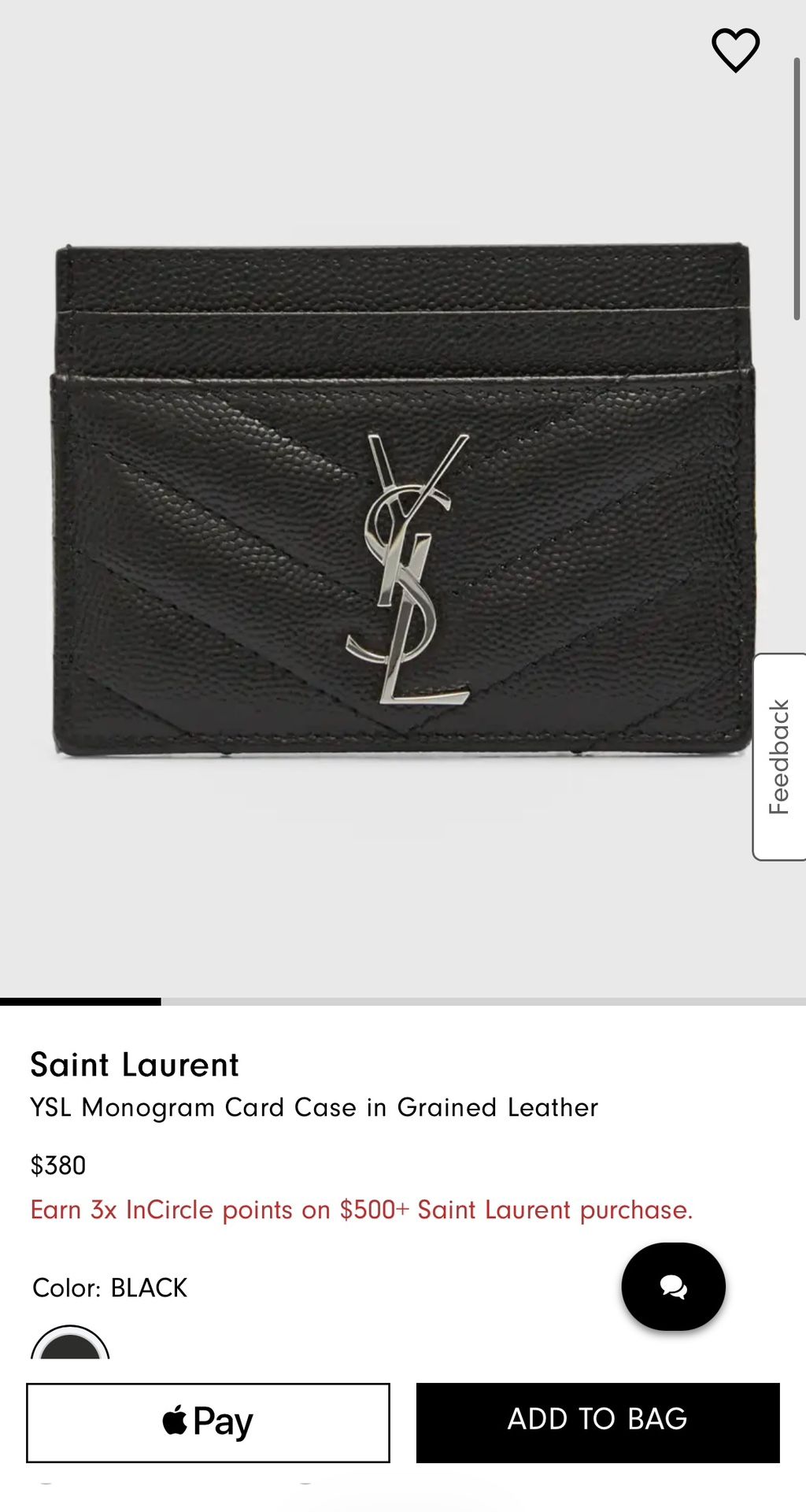 YSL Saint Laurent Card Holder Wallet