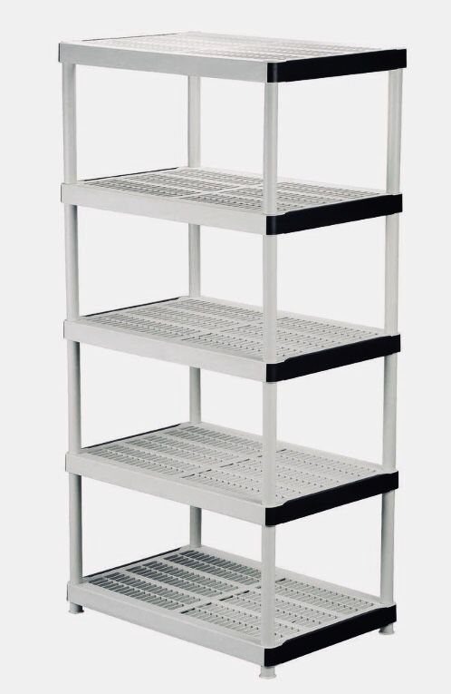 HDX 72 in. H x 36 in. W x 24 in. D 5 Shelf Plastic Ventilated Storage Shelving Unit, Gray (6,445)