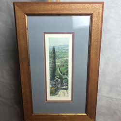 Italian Countryside Limited Edition Print, 88/150 Pencil Signed, Framed With Matting And Glass, Ready To Hang Medium Wall Art