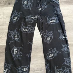 The Beatles Band Pajamas Mens Pants Size Medium Fleece Black Vintage