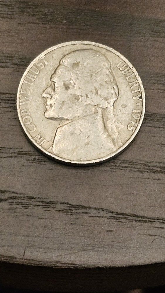 1975 Nickel Five Cent Error