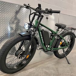 52V/2000/3000Watt Dual Motor AWD MTB Electric Mountain E-bike, 38mph, Fat Tire 26x4.0