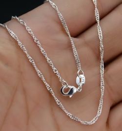 Sterling silver 925 twist chain necklace 22”