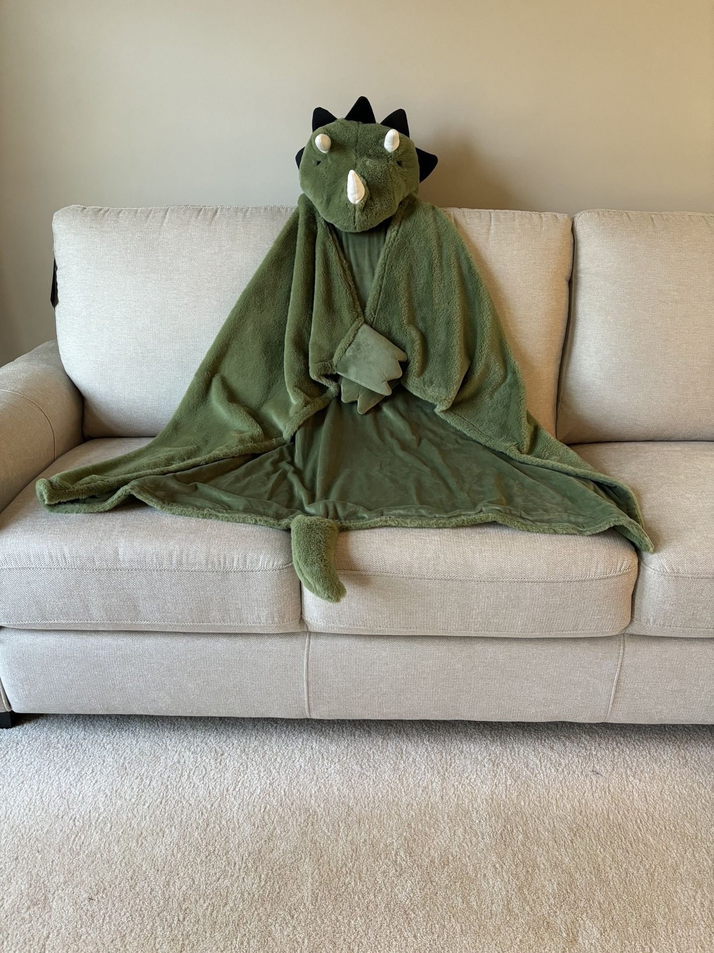 Kids Pillow fort Hooded Fleece Blanket (Dinosaur)