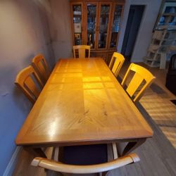Dining Table With Chairs And Hutch Cabinet