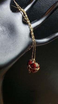 DANECRAFT HEART LOCKET TRINKET BOX PENDANT AND NECKLACE, 24" LENGTH, $65.00