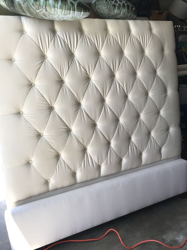 Pottery Barn Lorraine Tall Upholstered Bed For Sale In San Mateo