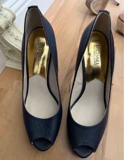 Michael Kors Navy Peep-Toe Heels