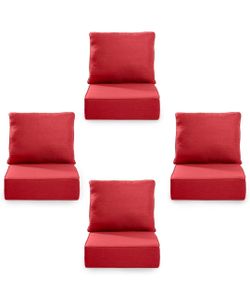 4 Pack set Outdoor Replacement Cushions 24x24x6 Red