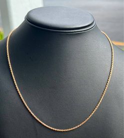 Jewelry 14k solid rose gold Rope necklace chain 22.00"  1.80mm width
