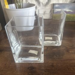 Decorative Square Glass Vases 