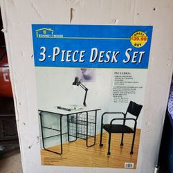 Desk With Chaur And Lamp