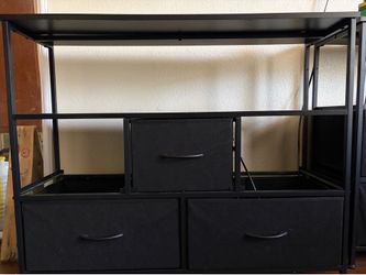Modern Black Entertainment Center / TV Stand with Storage Drawers