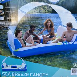 NEW Inflatable Canopy Floating Island / Lake Pool Float Raft Tube
