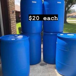 BLUE PLASTIC BARREL
