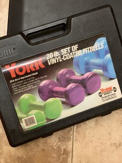 YORK 20 lb. Set of Vinyl-Coated Fitbells