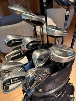 Full Set of Men’s Adams Golf Clubs With Cart Bag