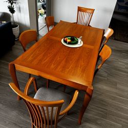 Solid Wood Dining Table and Chairs