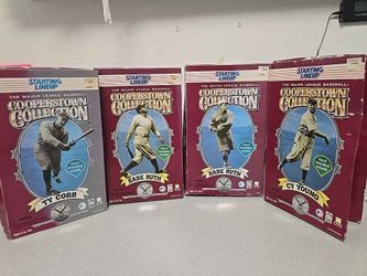 STARTING LINE UPS COPPERSTOWN COLLECTION TY COBB BABE RUTH CY YOUNG Set Of 4