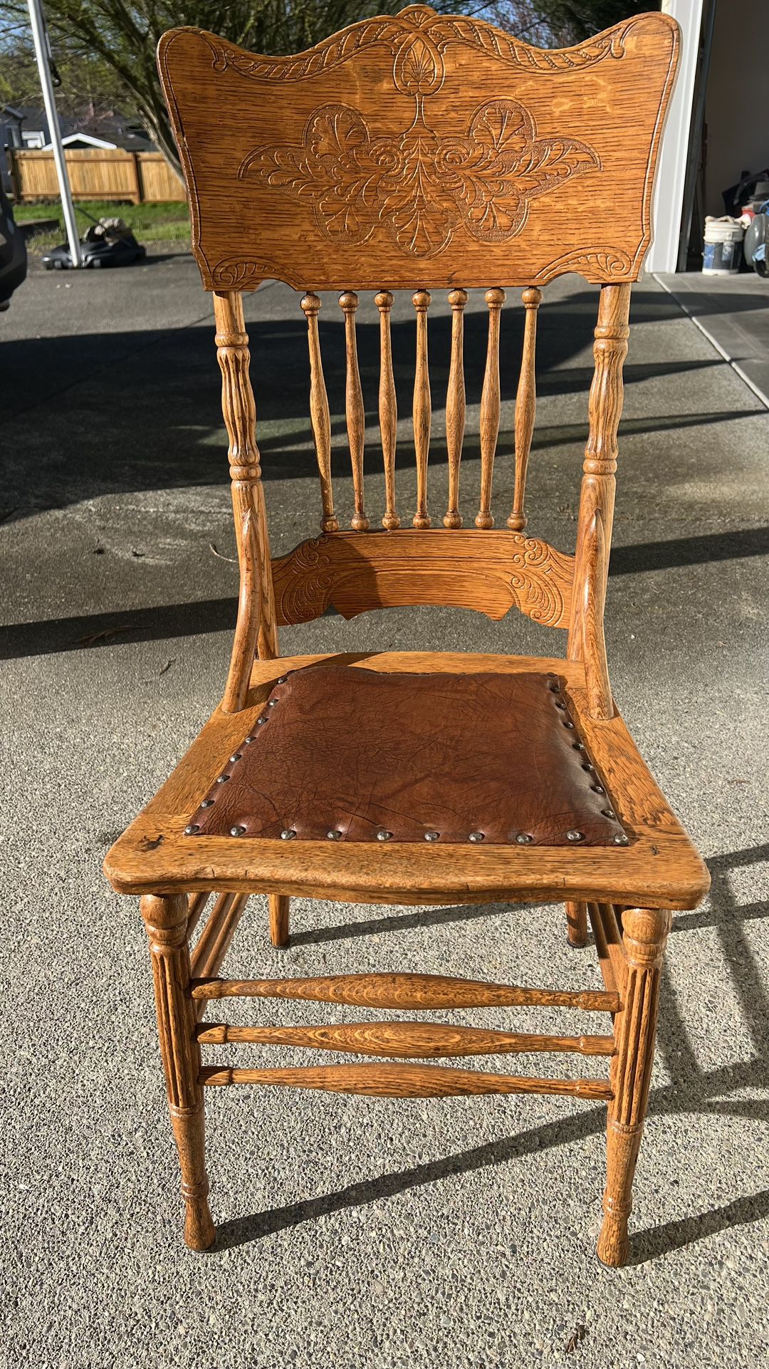 Chair Cain Back Oak Chair Antique Original 