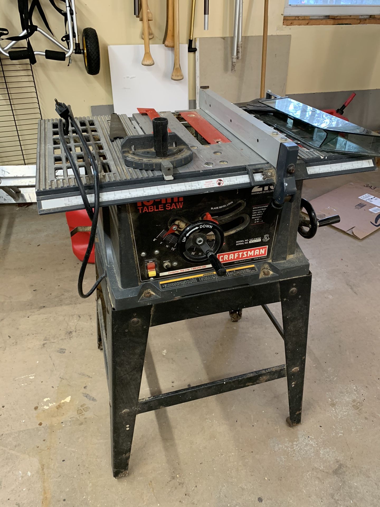 Table Saw - Craftsman 10” Direct Drive