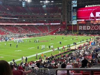 Cardinals vs Broncos $250ea - lower level, top row, aisle