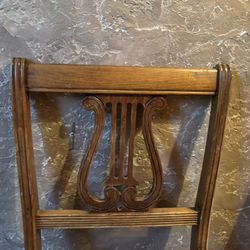 Two Vintage Hardback Wooden Chairs 