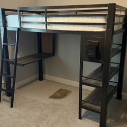 RoomsToGo Twin Loft Bed With Desk And Bookcase