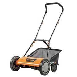 LawnMaster LMRM1801 18-Inch 5-Blade Push Reel Lawn Mower Black Orange (New)