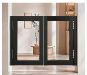 Black Swinging Café Saloon Half Doors – With Hinges