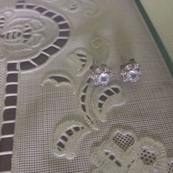 Aquamarine Silver Stud Earrings 